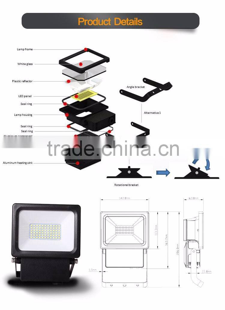 High bright 20W cranked bracket LED Floodlight