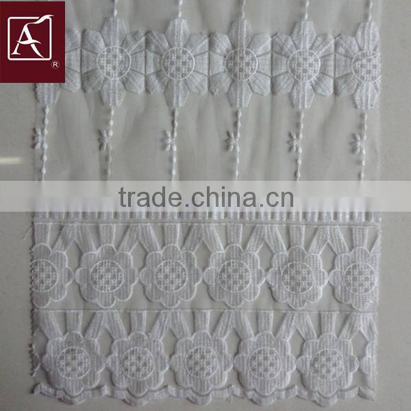 double border embroidery organza fabric for dress