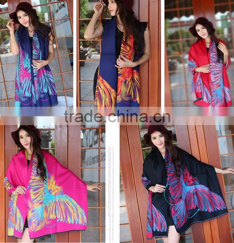 2016 Wholesale Scarves Eagles Printed Animal Shawl Acrylic Wool