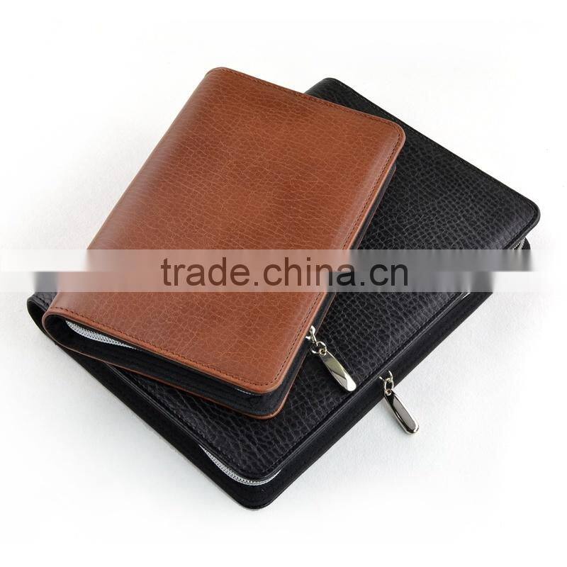 Paper Notebook With Caculator/Loose Leaf Binding Notebook With Zipper /Custom PU Leather Cover Notebook