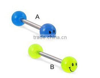 Fashion smile logo tongue rings body piercing jewelry