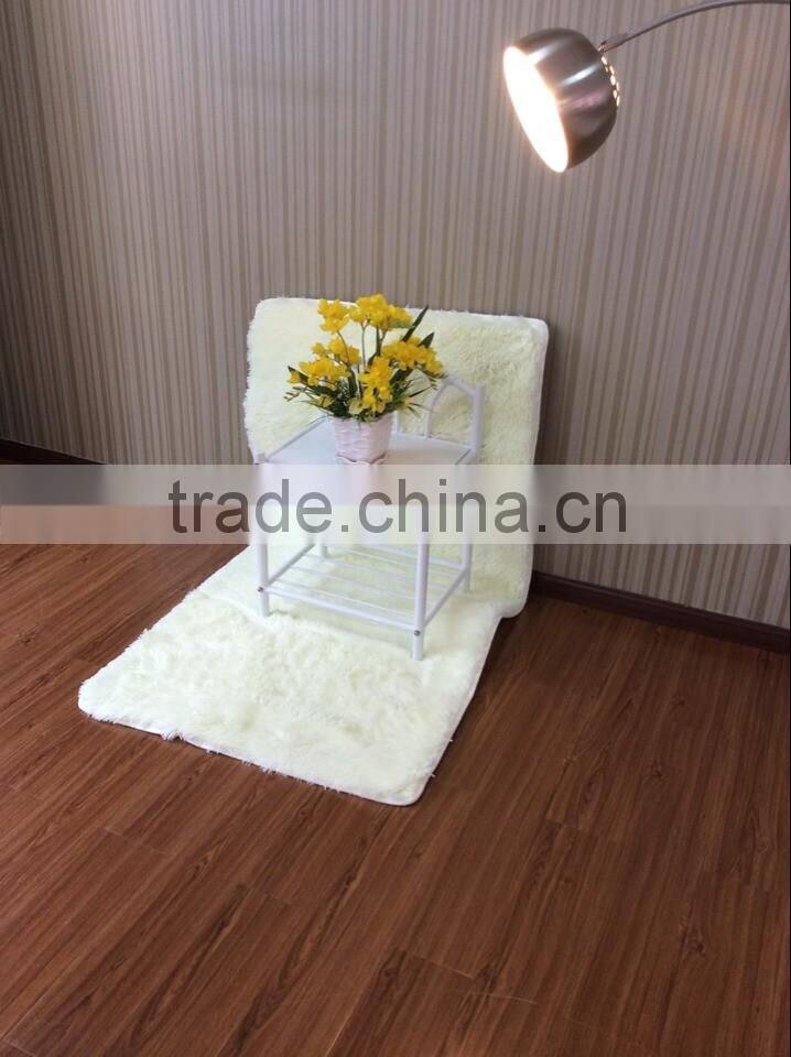 New White Finish Metal Night Stand Accent Table with 2 Shelves