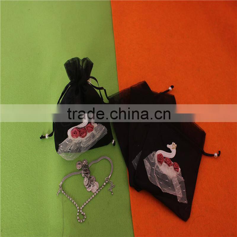 Fancy custom velvet organza jewelry bags wholesale