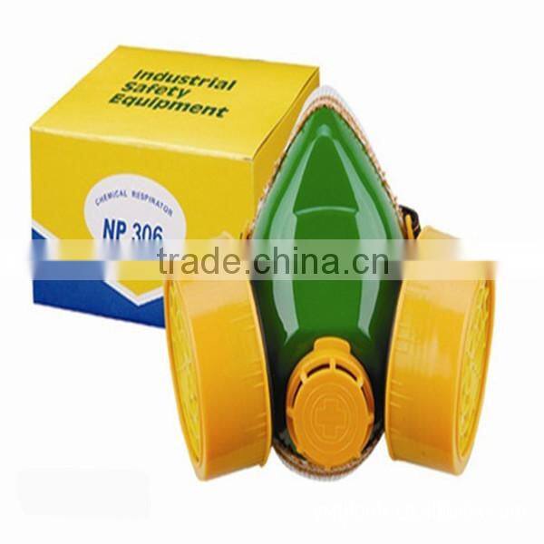 half mask chemical respirator with black elastic strap