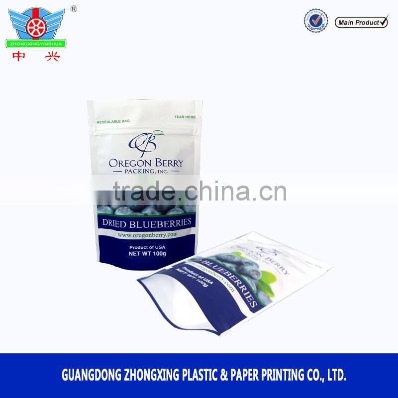 Customized food packing pouch stand up packaging foil sachet