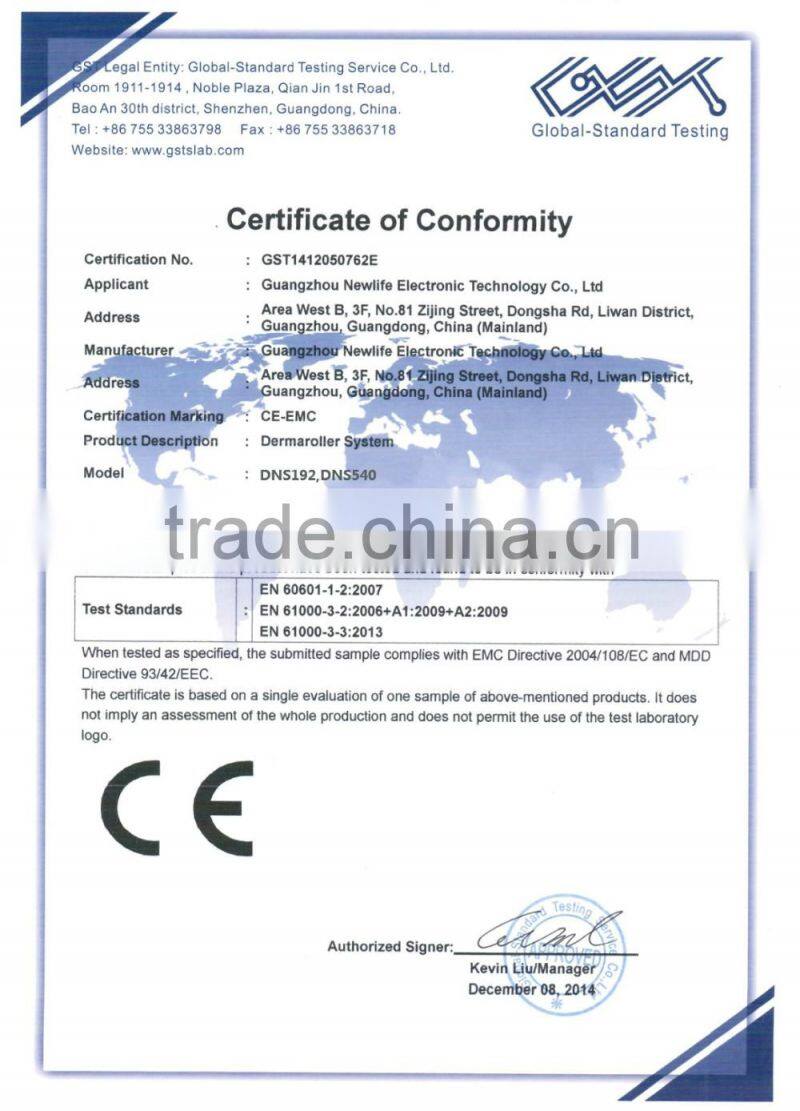 NL-DRS540 derma roller Micorneedle with Gold hanle for skin rejuvenation Anti-aging treatment beauty derma rolling system