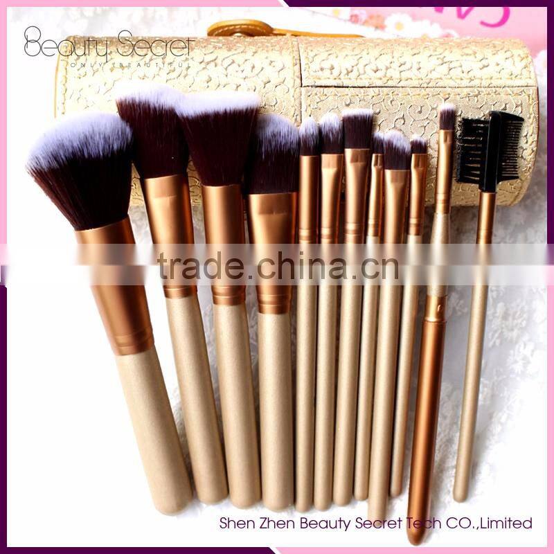 Hot sell 12pcs professional makeup brush set with cup holder