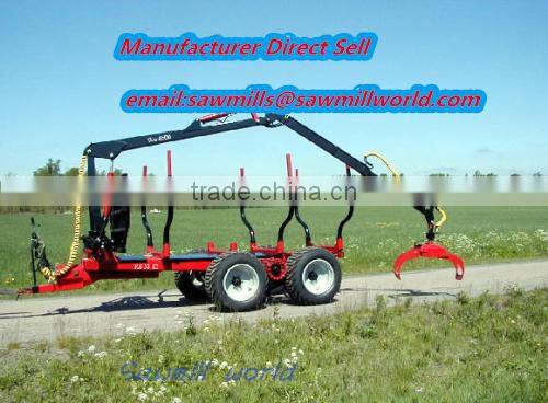 Hot sale1-12ton log trailer with crane log trailer with grapple Grab wood machine