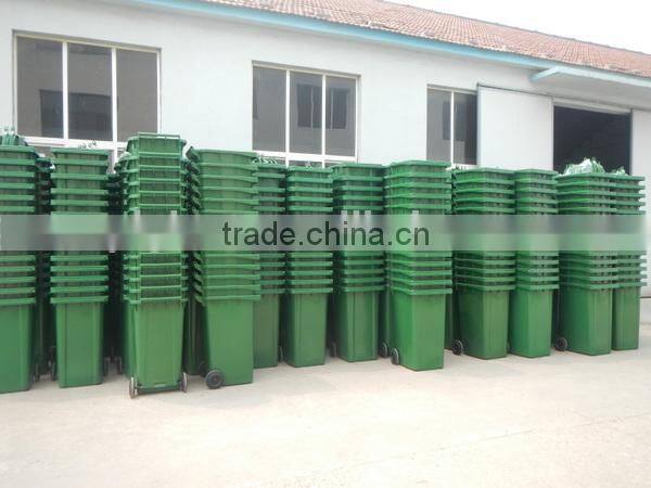 240L plastic trash bin with wheel