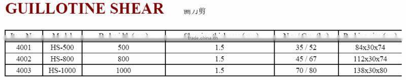 guillotine shear made in china