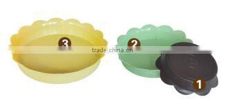 hot sale plastic flower pot dish with flower shape