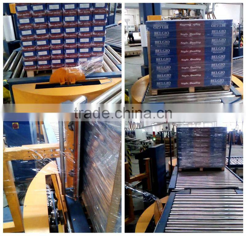 Fully automatic online pallet wrapping machine ,pallet packing line with 5 years warranty and service