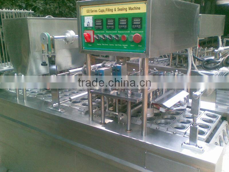 Auto-Pneumatics Cup Filling Sealing Machine for Liquid or Semi-liquid