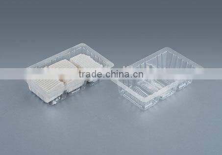 disposable plastic food tray with 3 compartments, cake/cookie/biscuit packing tray