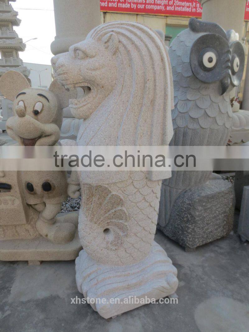 High quality granite merlion stone statue