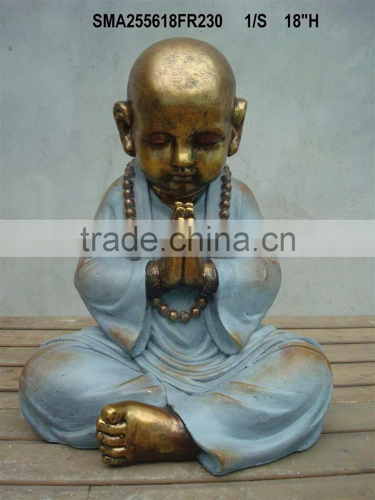 Sitting resin monk statue from sale