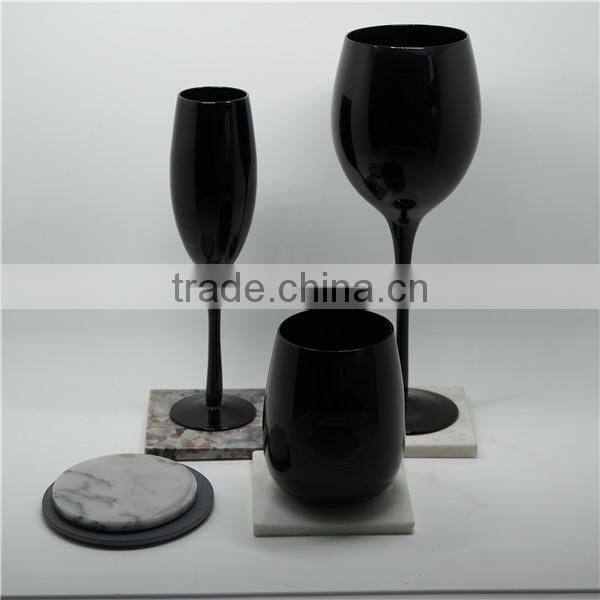 hand cut Scandinavian style wine glass champange flute