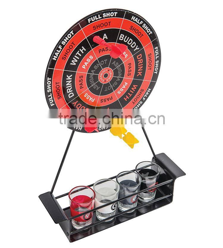 Party Funny Dart Drinking Game Toy, 4 Shot Glass Dart Drinking Game Set, Event Party Table Game Set For Wholesale