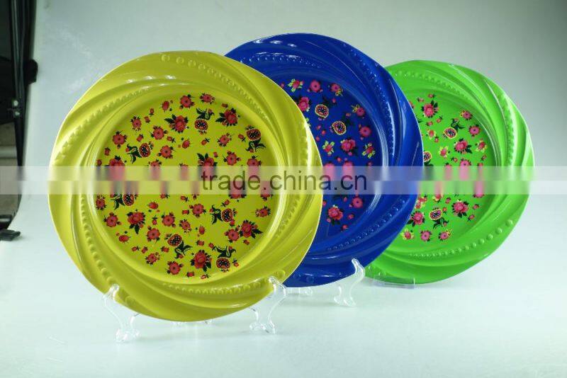 high quality white ceramic dinner plate ,printing plate with three colors for wholesale