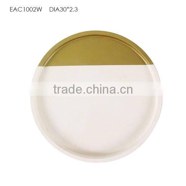 Grey Marble Lazy Susan Rotating Food Presentation Platter Serving Tray, 10" Round Ball Bearings