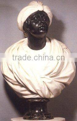 Custom African style hand carved sculpture marble bust for sale