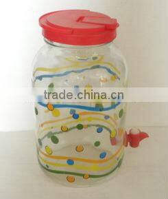 double glass kilner jar waterlight beverage dispenser jar with faucet stand