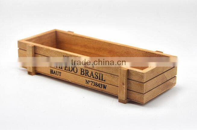 rustic wooden flowerpots