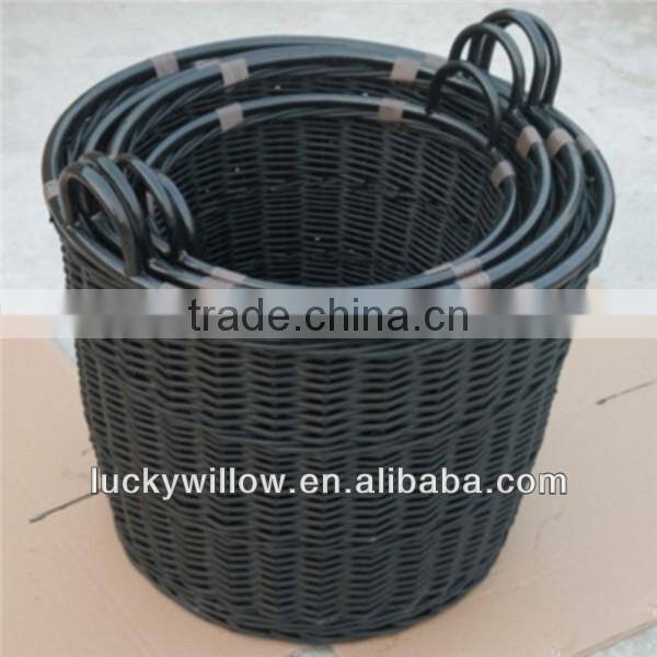 Exported unpeeled wicker basket with plastic liner