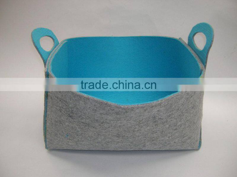 Cheap collapsible basket hot selling foldable felt storage cylinder felt storage basket