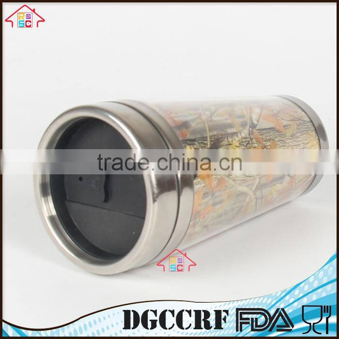 NBRSC Wholesale Promotional 16oz paper insert stainless steel tumbler,16oz plastic Tumbler with Stainless Steel Liner mug