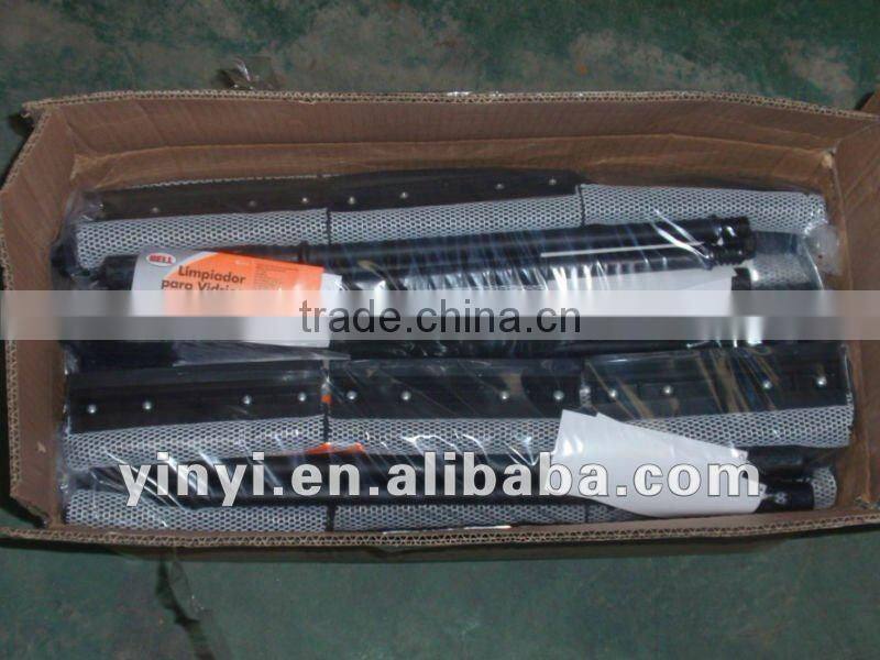 Car window clean squeegee with wooden handle