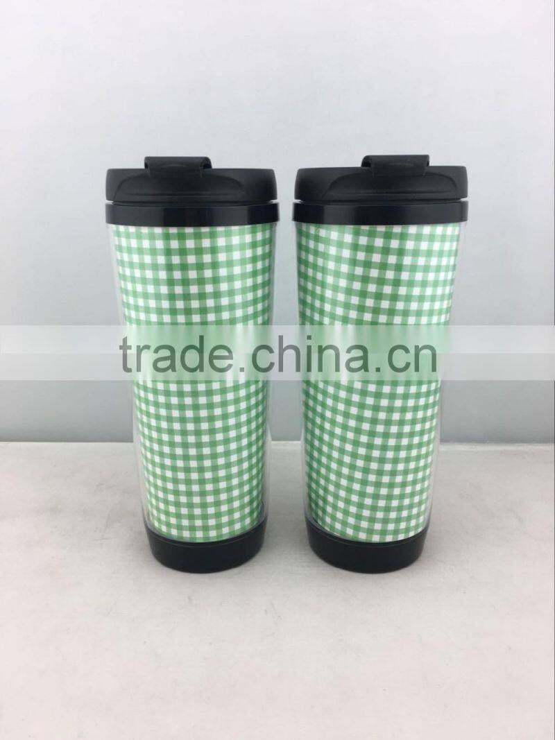 hot sale PS double wall cup photo insert with DIY logo