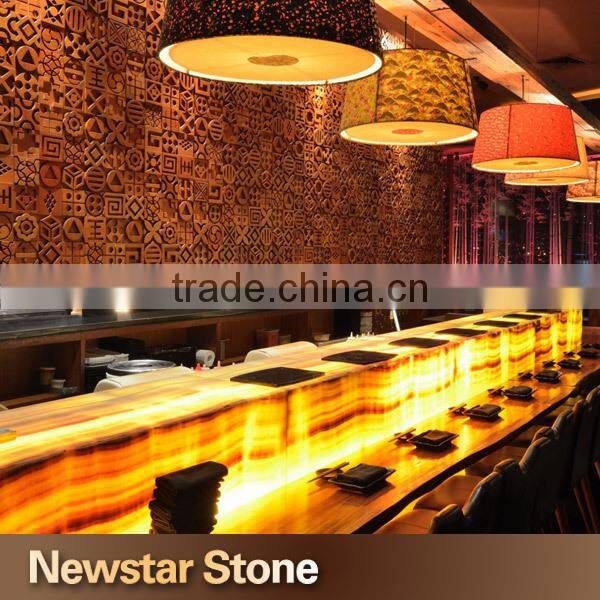 Good qualtiy polished lighted onyx bar top