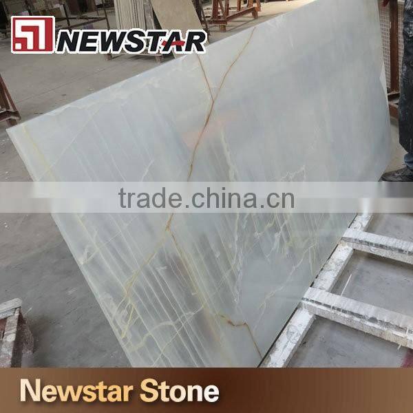 Glass golden vein white onyx backlit onyx panel