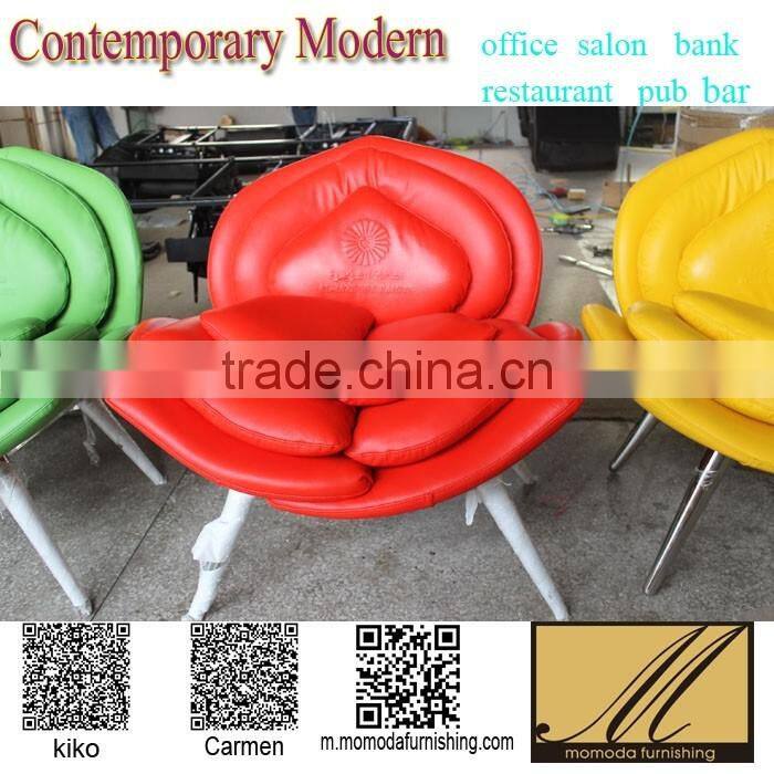 project customized living room bedroom Furniture retro blue leather leisure Chair luxury coffee shop sofa chair