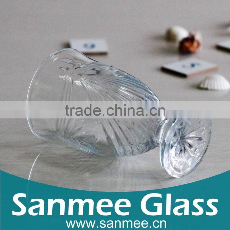 Good Quality Streak Carved Shot Glass/Glass Wine Goblet