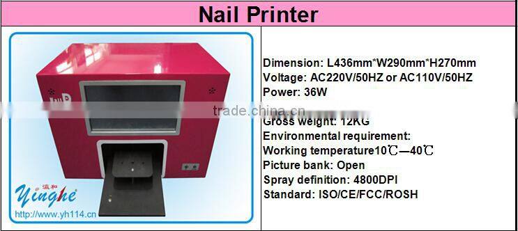 hot sale and low price and fast speed digital nail printer for beauty salon with computer