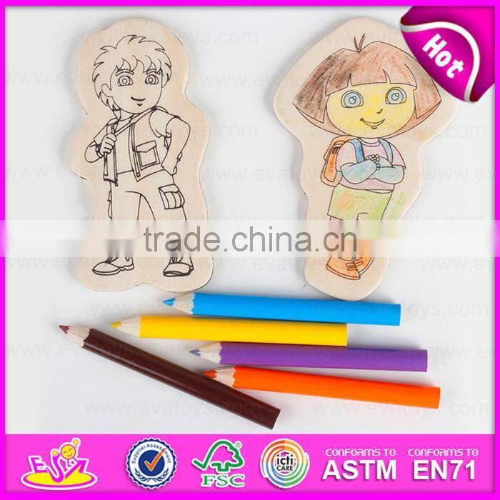 2016 new design children wooden diy drawing toy W03A084