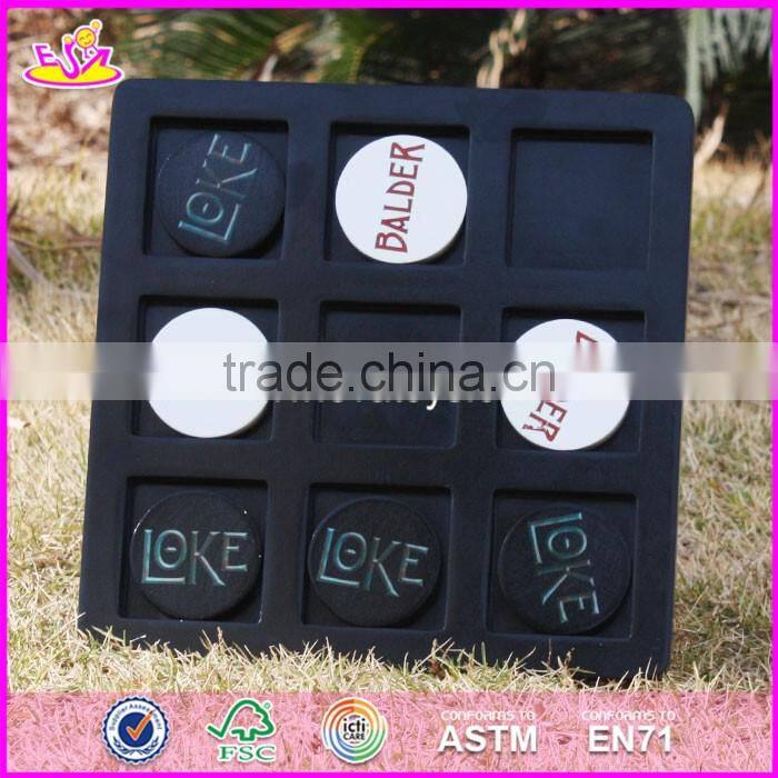 2017 New design funny kids toy wooden tic tac toe game W01B037