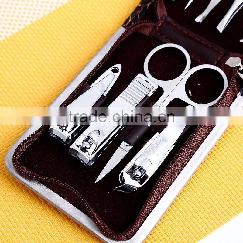CBF02 OEM factory price newly 9 pcs stainless steel nail manicure sets