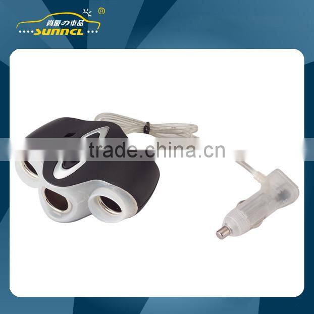 CE Approval 2 Socket USB Cigarette Lighter Power Adapter DC Outlet Splitter Car Charger for iPhones , iPads & Tablet