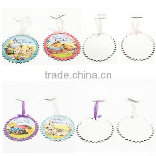 4 style 4.375"x0.125"x5.5"H different color paper spring bunny print hanger handicrafts animal wall plaque