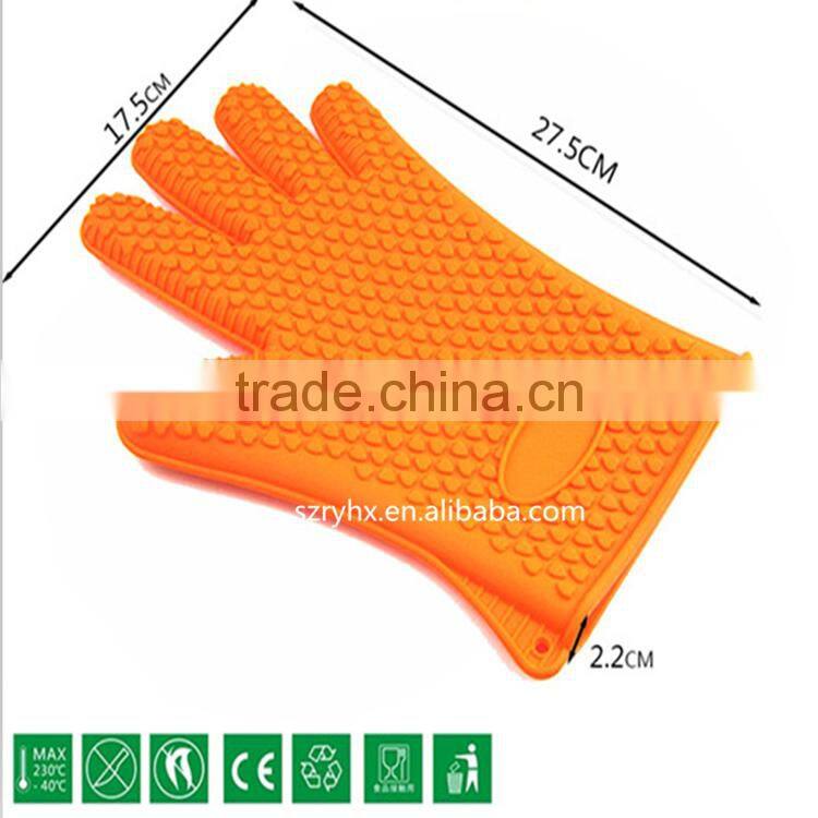 Silicone Heat Resistant Grilling BBQ Gloves for Cooking, Baking, Smoking & Potholder