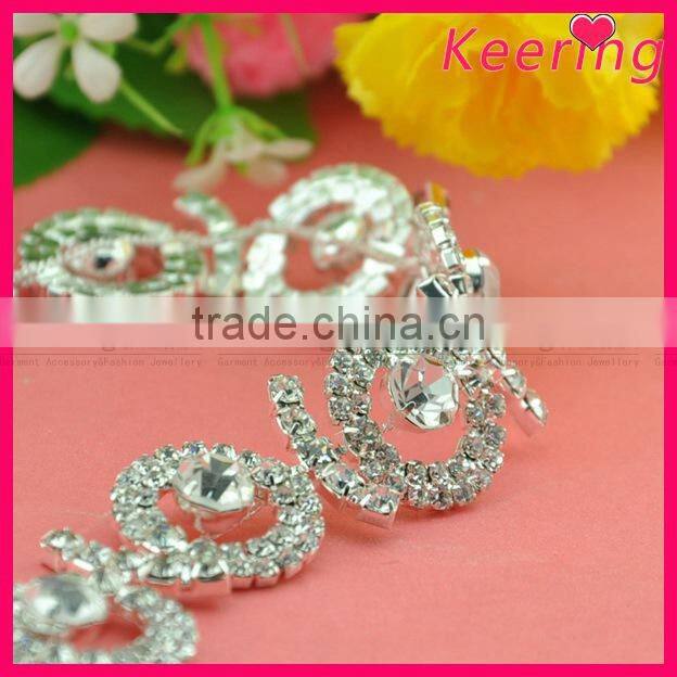 Clear Rhinestone Pearl Chain Dress Costume Trim Silver Fashion chain WRC-276