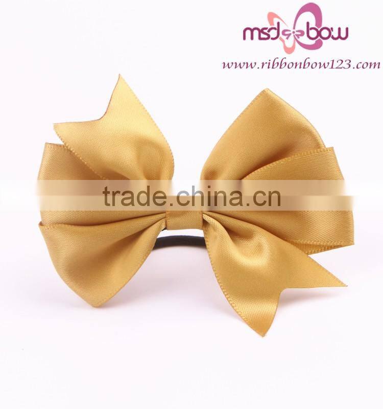 Custom satin ribbon bow with elastic for perfume bottle package