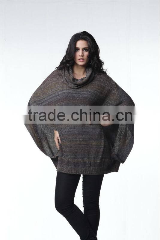 2013 Ladies Newest Design Brown Loose Short-sleeve Sweater