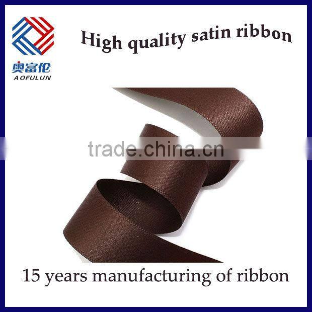 3/8'' Chocolate Color Grosgrain Ribbon With Thread For Bow