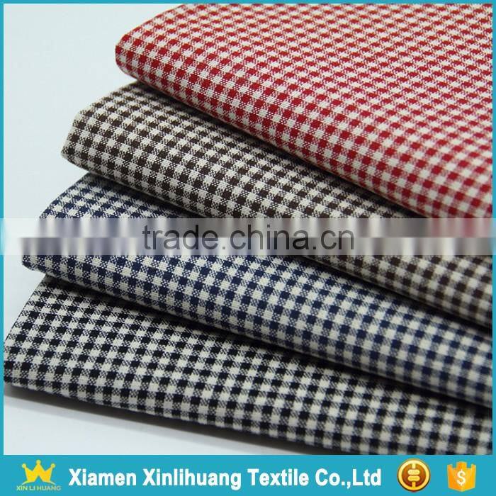 Fashion Uniform Material Yarn Dyed 100% Cotton Check Shirt Fabric
