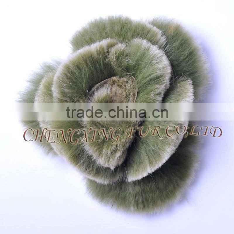 CX-A-39 Rex Rabbit Fur Hand-made Flower Brooches Pin