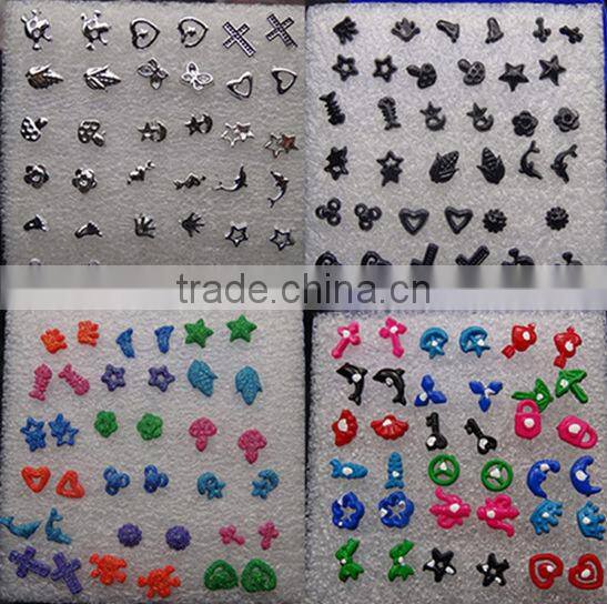 Mini plastic allergy stud earrings The cross corn palm hearts
